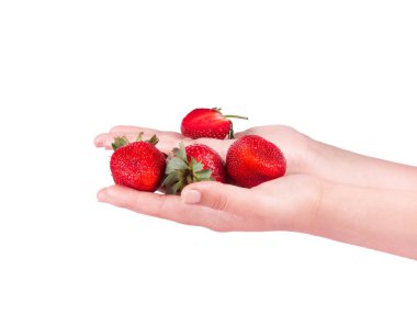 Beyaz arka planda olgun çilek