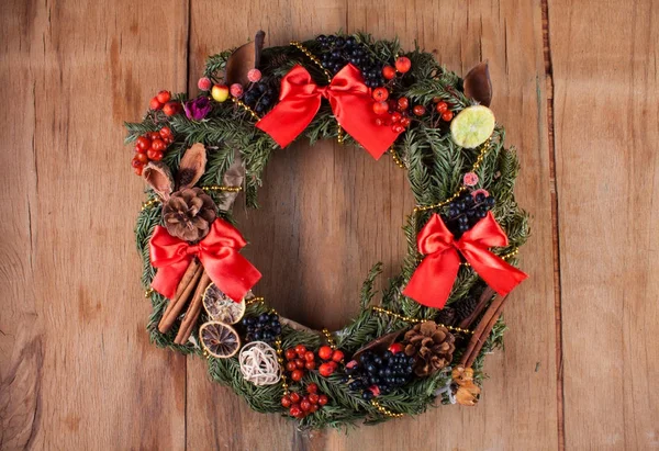 Noel dekorasyon ahşap masa