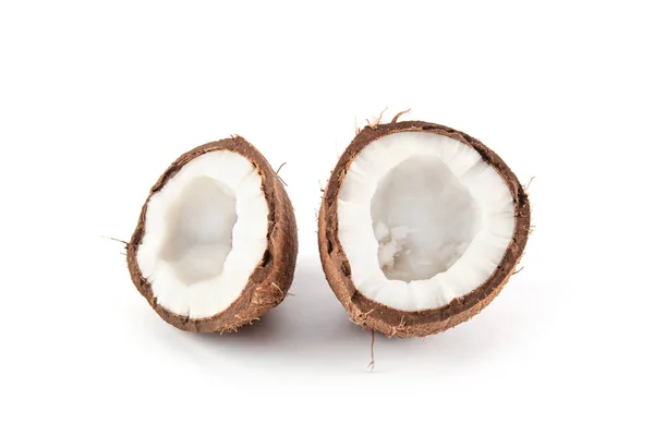 Dojrzały kokos na białym tle — Zdjęcie stockowe