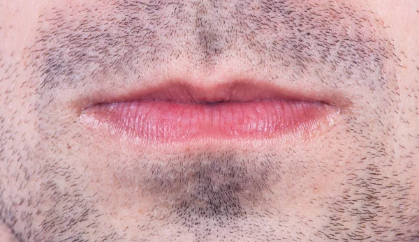Man lippen close-up — Stockfoto