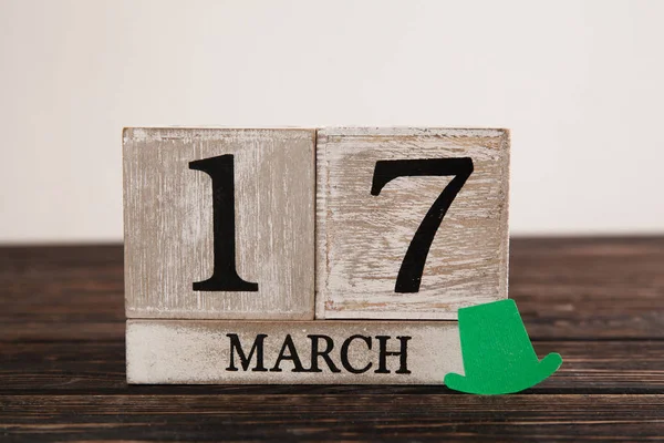 Salva il calendario del blocco bianco della data per il giorno di San Patrizio , — Foto Stock