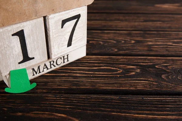 De datum witte blok agenda opslaan voor St Patrick's Day, — Stockfoto