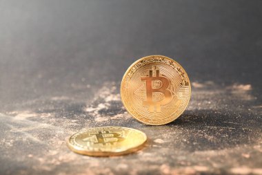 Bitcoin monet yakın çekim.