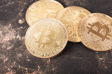 Bitcoin monet yakın çekim.