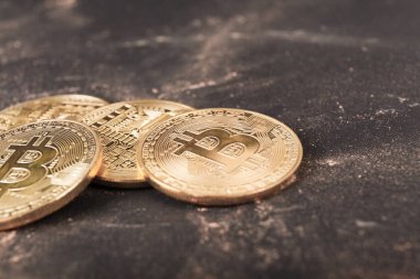 Bitcoin monet yakın çekim.