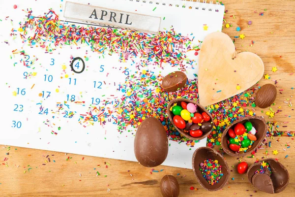 チョコレートの卵や色飴釉 — ストック写真
