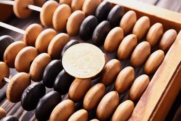 Vintage abacus on wooden background — Stock Photo, Image