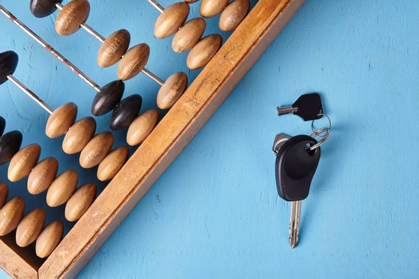 Abacus vintage sobre fondo de madera — Foto de Stock