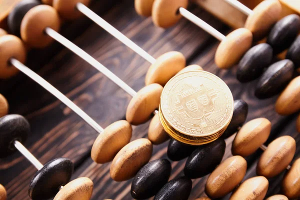 Vintage abacus on wooden background — Stock Photo, Image