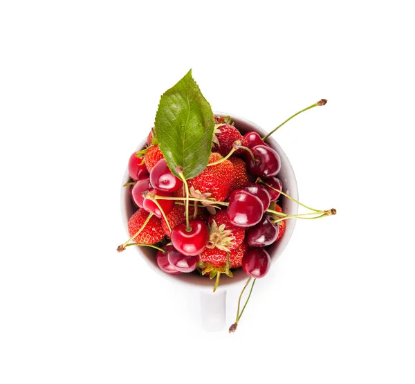 Свіжа червона вишня крупним планом — стокове фото