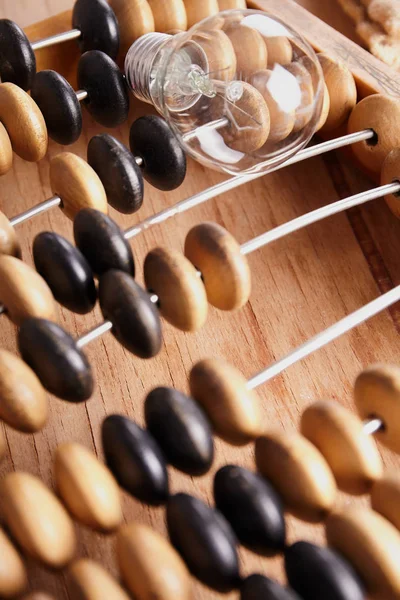 Abacus retro lama di latar belakang — Stok Foto