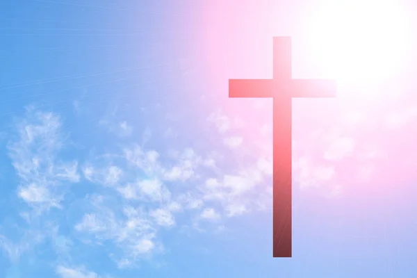 Cross on blue sky — Zdjęcie stockowe