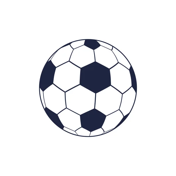 Піктограма футбольного м'яча. Плоска векторна ілюстрація в чорному на білому тлі . — стоковий вектор