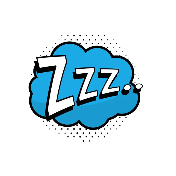 Schriftzug zzz, Schlaf, Traum. Komische Text-Soundeffekte. Vektor-Blase Symbol Sprache Phrase, Cartoon exklusive Schrift Etikett Ausdruck, Sounds Illustration. — Stockvektor