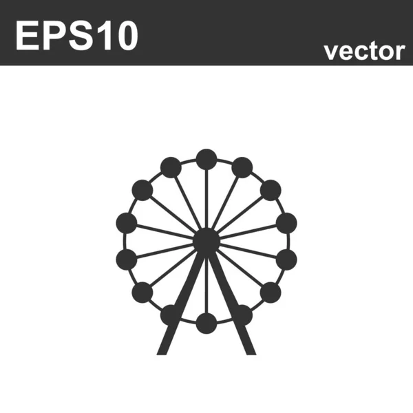 Ícone de roda gigante de desenho animado vetorial em estilo cômico. Carrossel no parque sinal ilustração pictograma . — Vetor de Stock