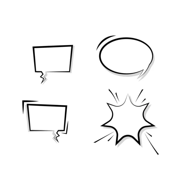 Hand drawn set of speech bubbles. Vector elements — Stock vektor