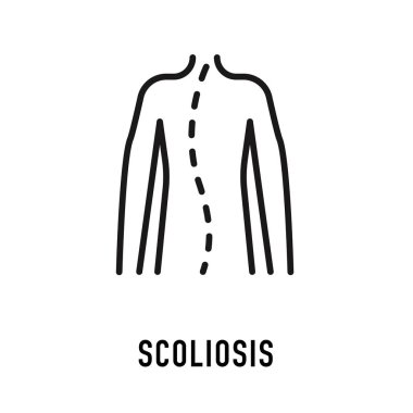 Skolyoz, duruş düzeltme vektör simgesi