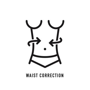 Bel düzeltme ameliyatı doğrusal simgesi. Vektör işareti