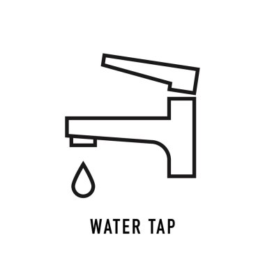 Musluk ikonu. vektör illüstrasyonu