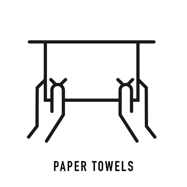 Ręczniki papierowe wektor ikona w stylu linii — Wektor stockowy