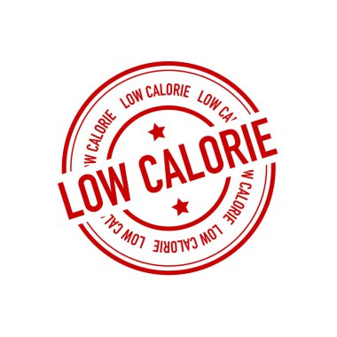 Beyaz arkaplanda düşük kalorili kauçuk vektör damgası