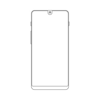 Beyaz arkaplanda Akıllı Vektör telefon çerçevesi