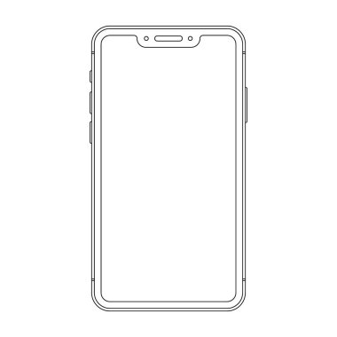 Beyaz arkaplanda Akıllı Vektör telefon çerçevesi