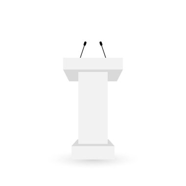 Tribune podium speech stand. Vector illustration clipart