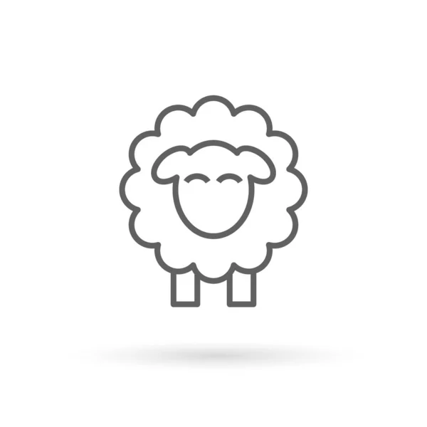 Лінія Значка Вівці Збоку Білому Тлі — стоковий вектор