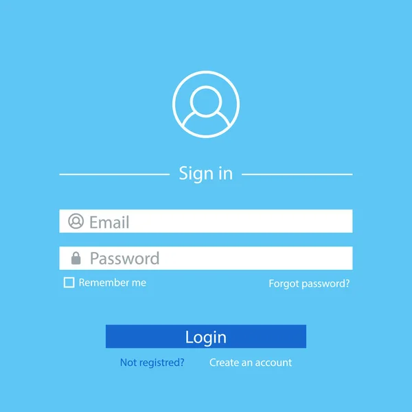 Vektor inloggningsformulärmall — Stock vektor