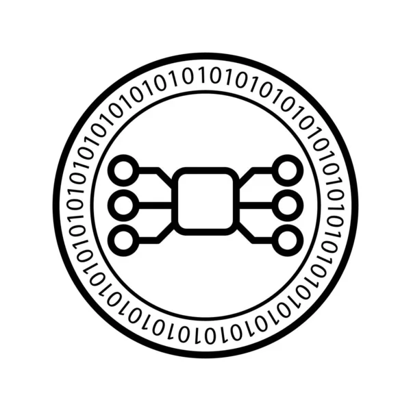 디지털 동전 아이콘을 연결 합니다. 벡터 — 스톡 벡터