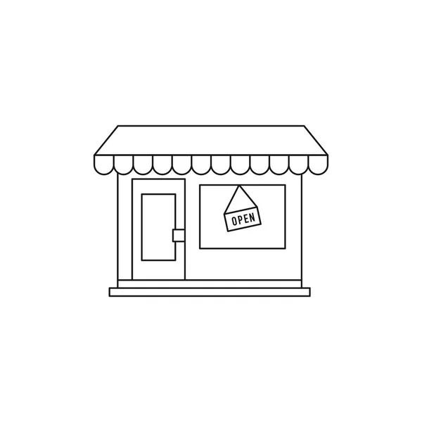 Icono de la tienda en estilo de línea. Ilustración vectorial — Archivo Imágenes Vectoriales