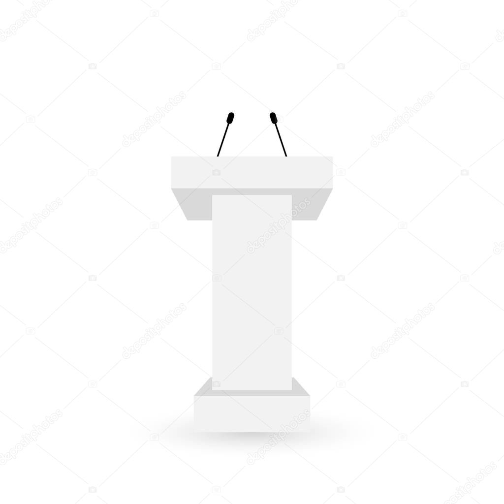 Tribune podium speech stand. Vector illustration
