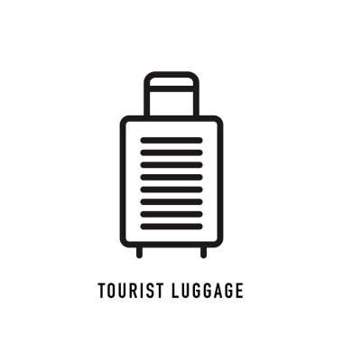 Sıraya dizilmiş turist bagajı. Vektör işareti