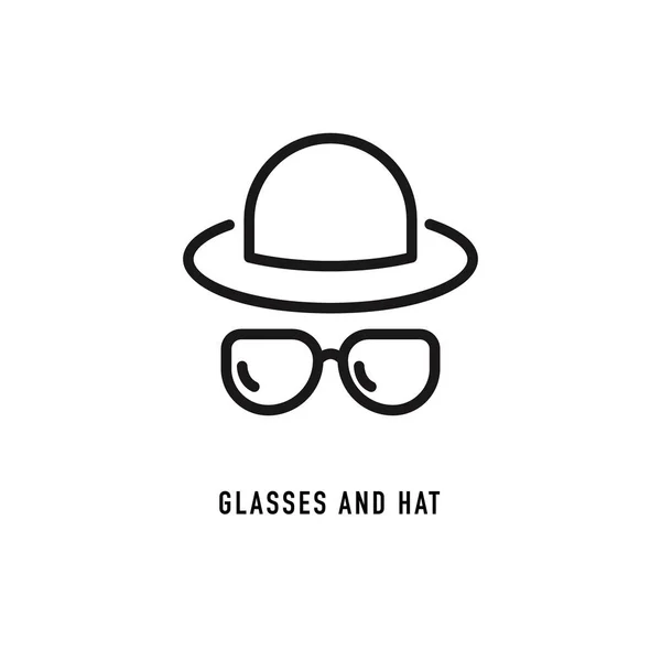 Glasses and hat. Vector sign — Stock Vector