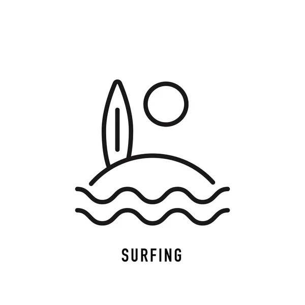 Surfing icon. Vector sign