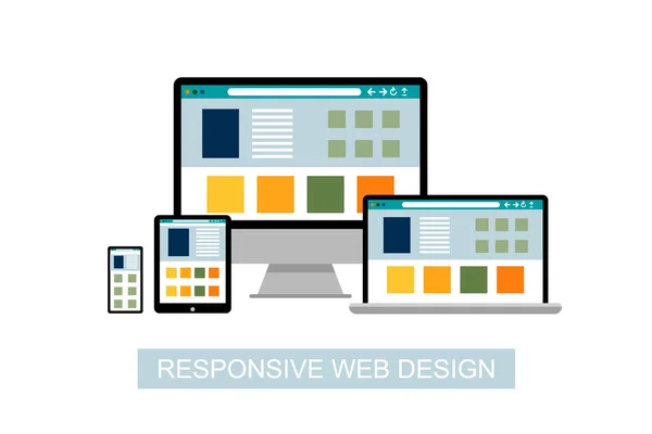 Awesome responsive Webdesign. Vektor — Stockvektor
