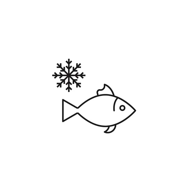 Ícone de peixe congelado — Vetor de Stock
