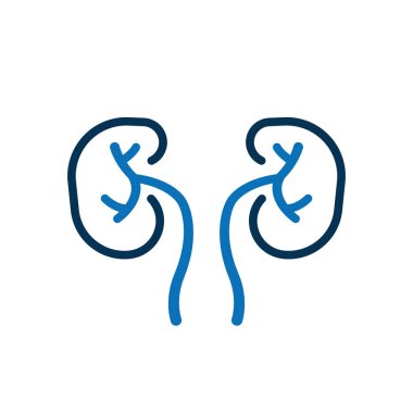 Böbrek ikonu beyaza. Vektör