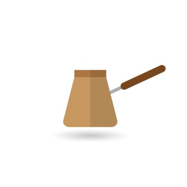 Temiz arka planda izole edilmiş Türk Cézve simgesi. Vektör