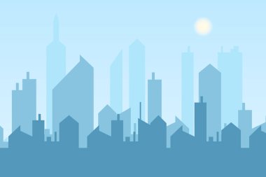 Şehir manzarası vektör çizim. Kentsel peyzaj.