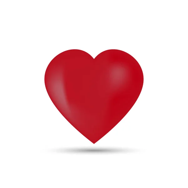 Κόκκινη καρδιά απομονωμένη στο λευκό. Εικονογράφηση διανύσματος — Διανυσματικό Αρχείο