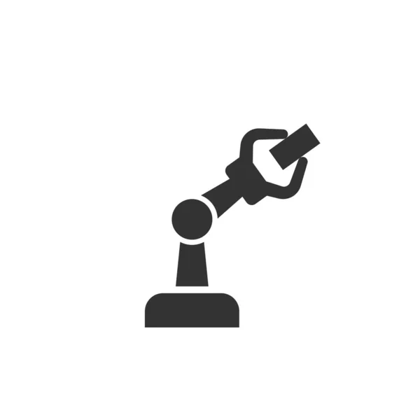 Industriële mechanische robot arm vector pictogram — Stockvector