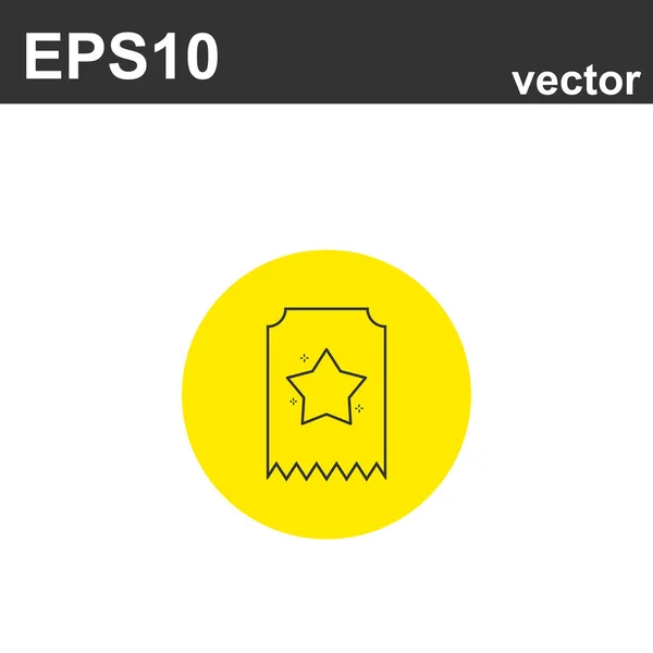 Billete con estrella. Iconos de línea del programa de lealtad vectorial — Vector de stock