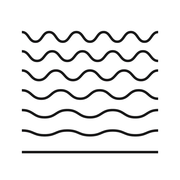 Linea ondulata e linee ondulate a zig-zag. Vettore — Vettoriale Stock