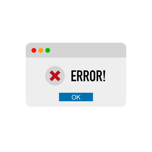 Pencere işletim sistemi hatası uyarısı. Vektör işareti — Stok Vektör