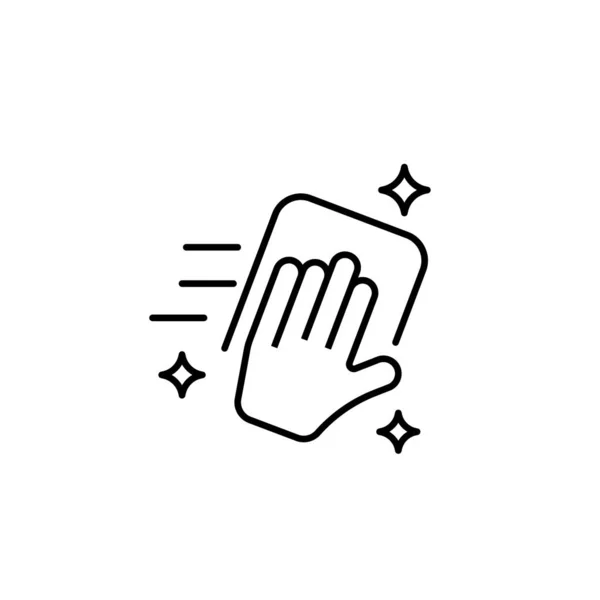 Hand wiping with cloth vector icon — Stock vektor