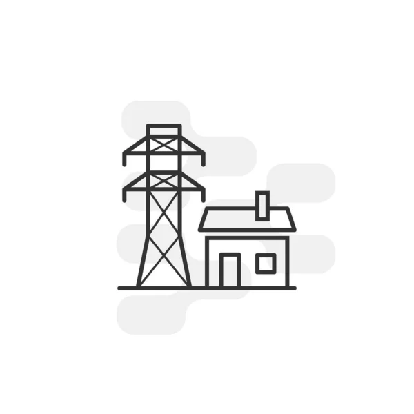 Electricity vector icon, electric tower symbol. — Stock Vector