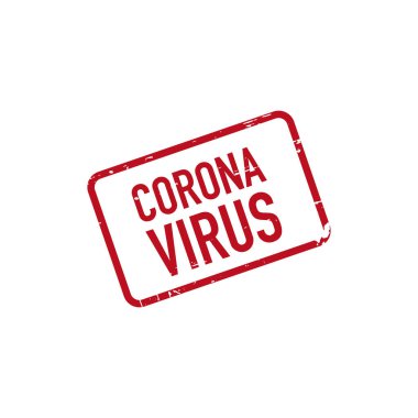 Corona virüsü kauçuk damgası. vektör