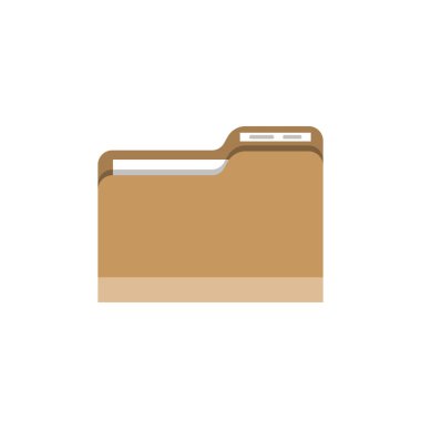 Folder with Document. Flat design vector